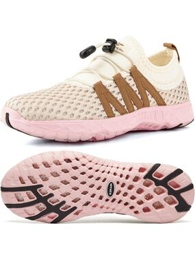 Women's Apricot Pink Closed Toe Flat Xdrain Mesh Slip On Athletic Water Shoe